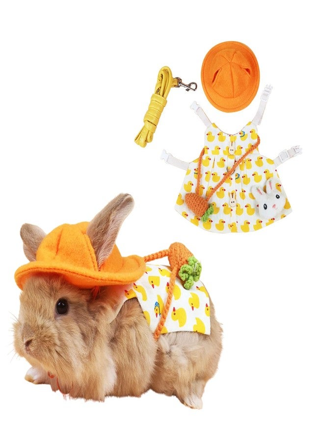 Barn Eleven Rabbit Harness and Leash for Walking Escape Proof - Cute Mesh Breathable Bunny Vest Harness Outdoor Camping Hiking Training - Also Suit for Ferret Kittn Puppy Small Animals (Small) - Image 1